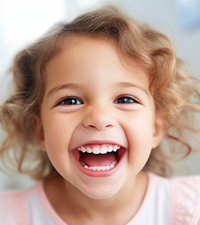 girl happily smiling